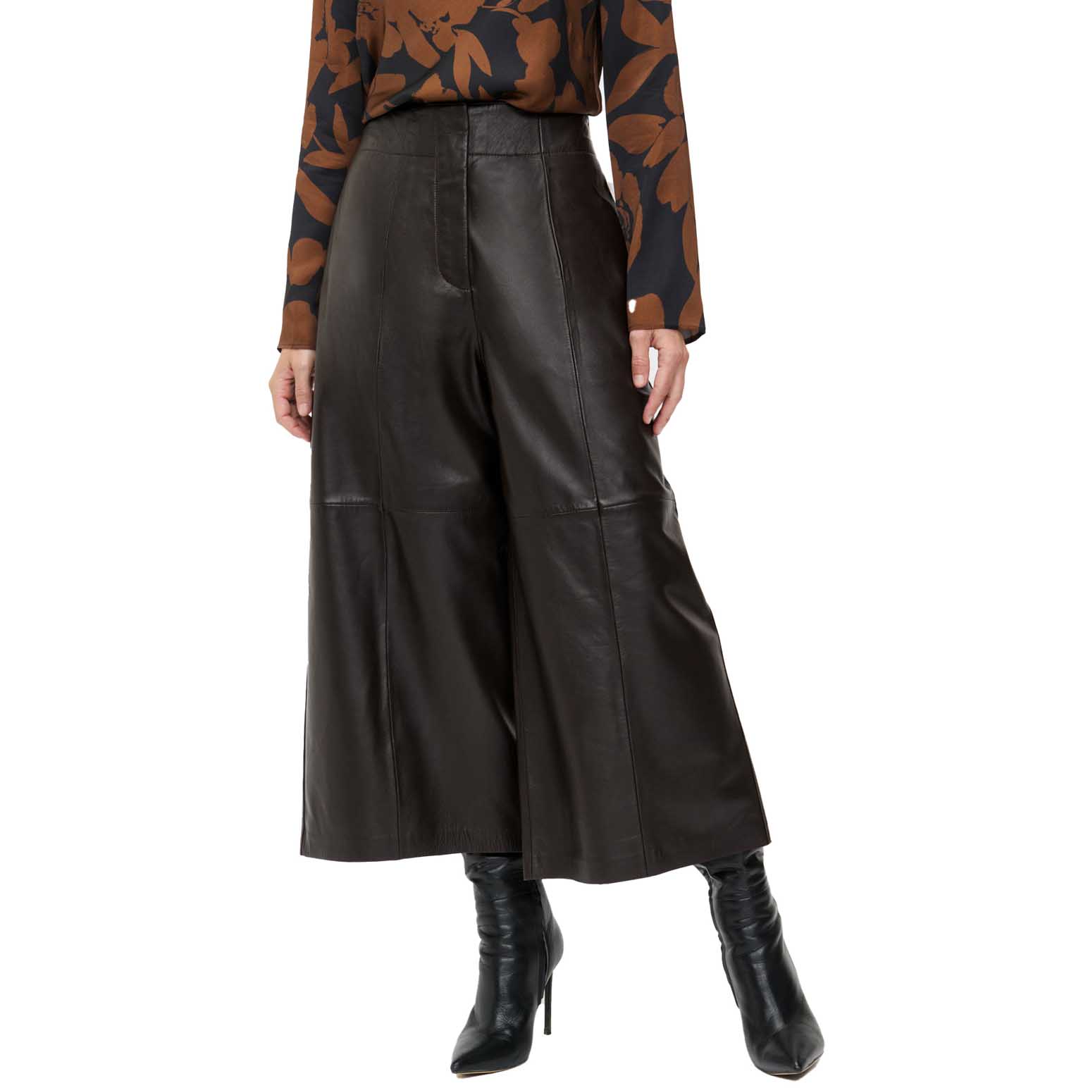 Veronika Maine Leather Cropped Pant